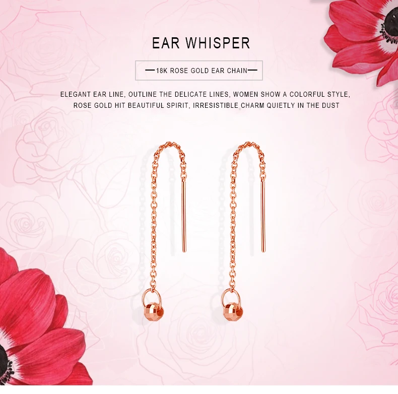 18k Pure Gold Drop Earring Trendy Exquisite Beautiful Elegant Classic Girl Miss Gift Wear 2020 New Women Party Good Fine Buauty