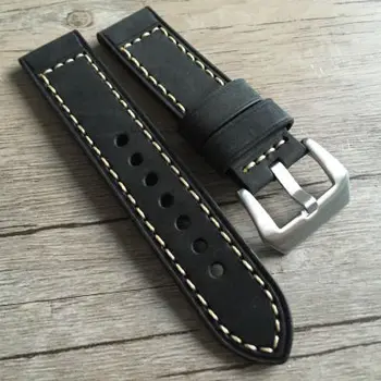 

High quality Luxury Watchbands Genuine Leather Strap Watch Accessories 20mm 22mm 24mm 26mm Men Cozy Black Watch Band For Panerai