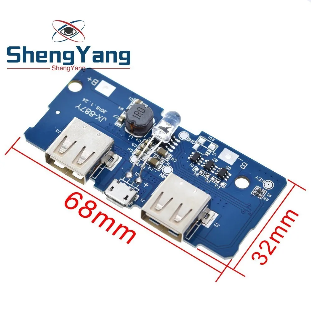 18650 Двойной Micro USB 3 7 в до 5 В 2A повышающий Мобильный Внешний аккумулятор DIY зарядное