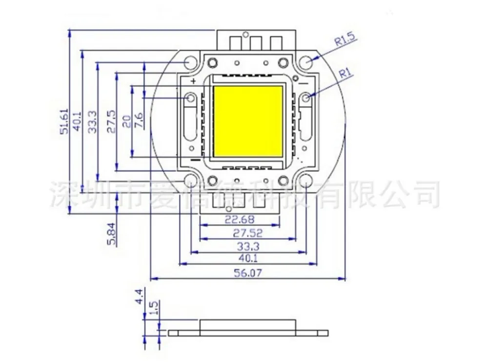 Высокомощный встроенный светодио дный светодиодный чип источник света 10W 20W 30W 50W 100 Вт Красный Зеленый Синий Лампа прожектор точечный