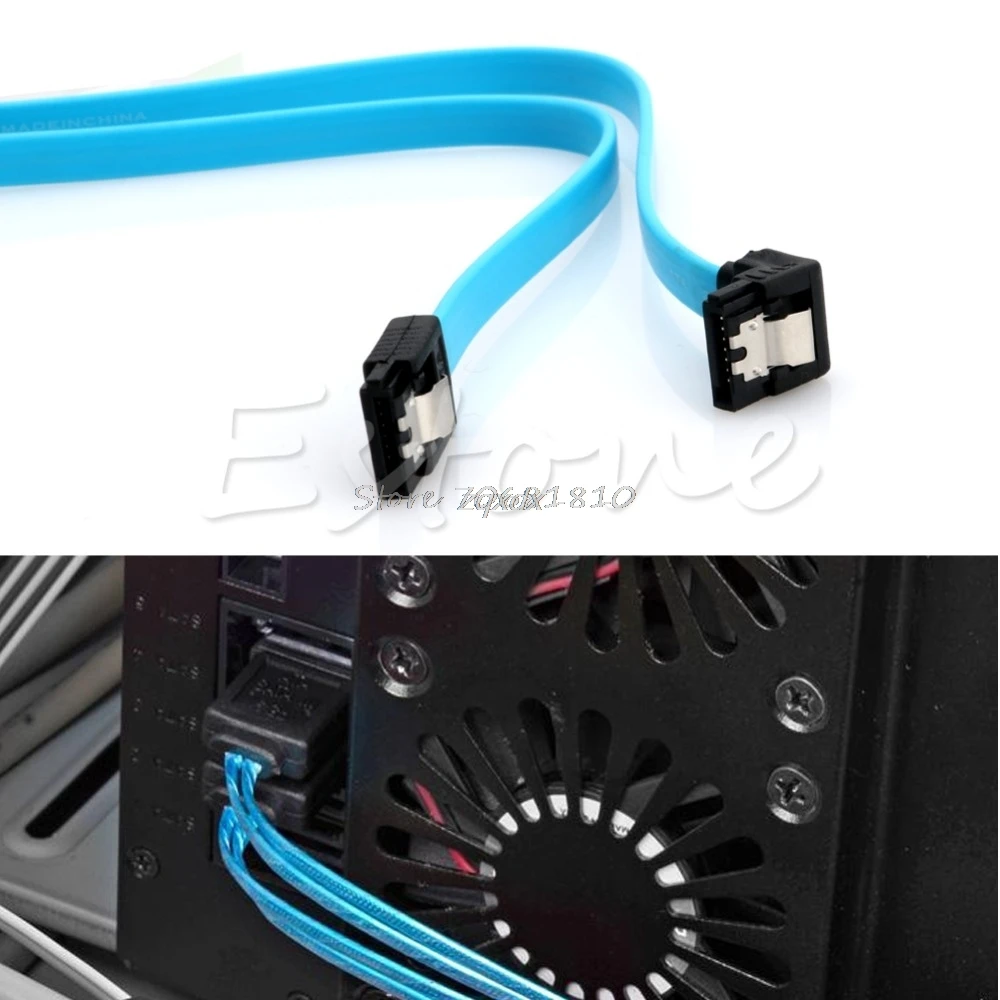 

SATA 3.0 III SATA3 SATAiii High Speed 6GB/s Data Cable Angle Cord Blue 18.5 inch Z09 Drop ship