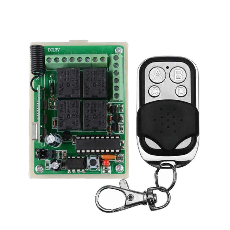

DC 12V 10A 4CH Receiver & Transmitter Momentary Toggle Switch 315mhz 433mhz Wireless Remote Light Switch