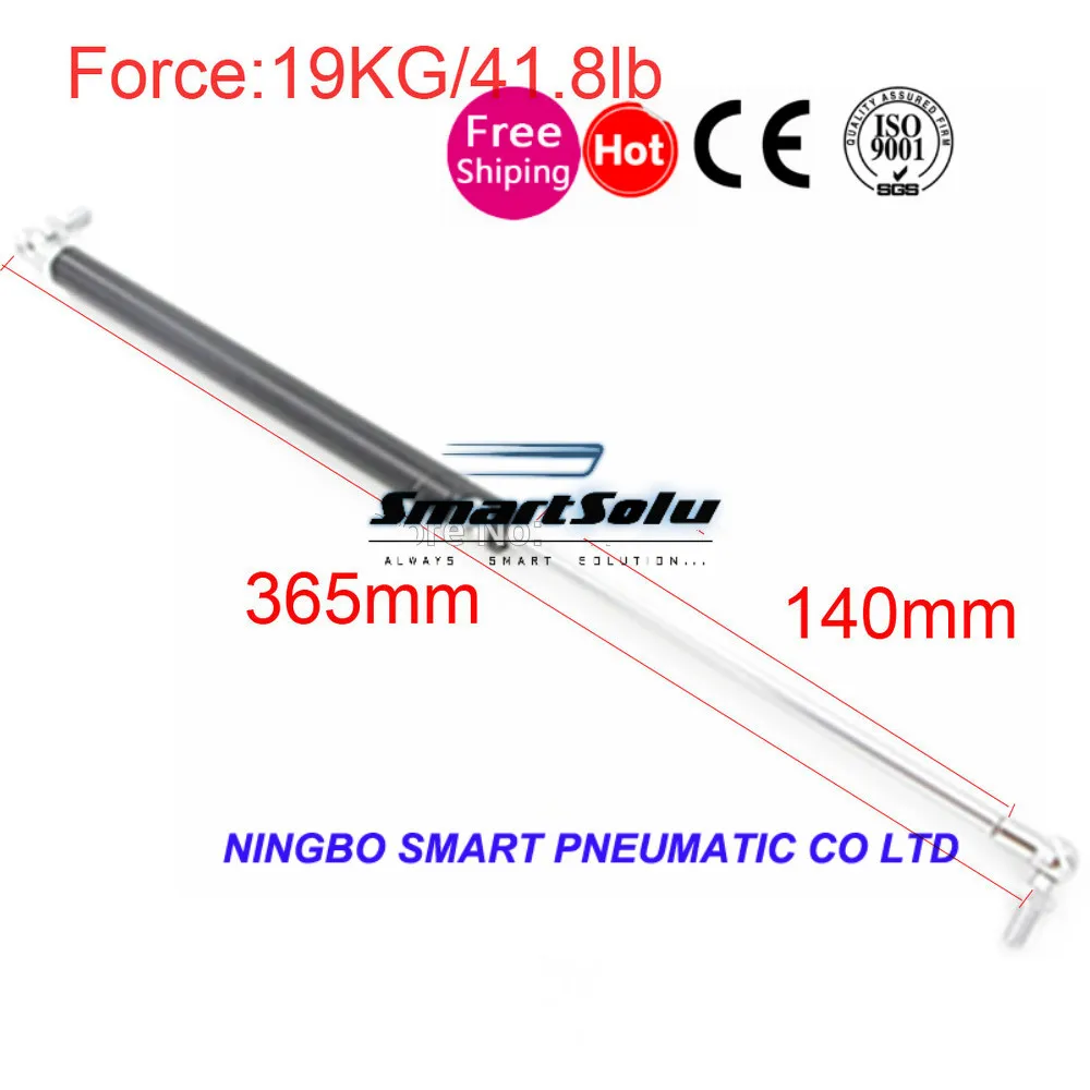 

free shipping 140mm Stroke 19KG/41.8lb Force Lift Strut Prop Damper Auto Gas Spring in Spings for Furniture/Cabnite/Door/Auto