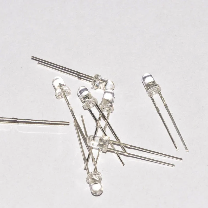 3mm red led round with domed top transparent lens high brightness 2pins through hole(1)