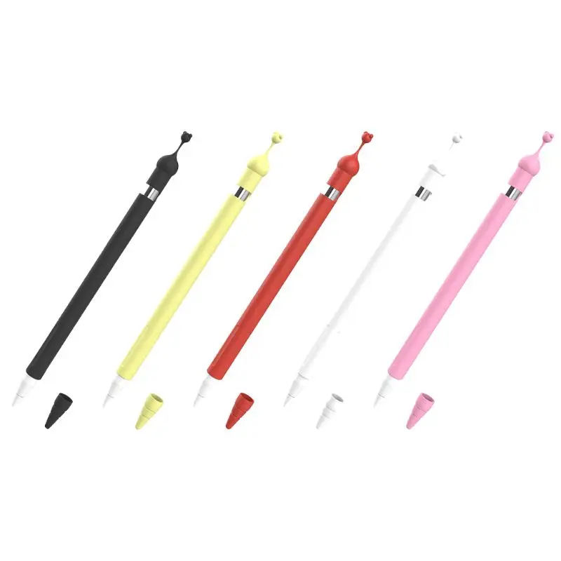 

1 Pc Protective Cover Tablet Touch Pen Stylus Soft Silicone Case Anti-Lost Cap Anti-Slip for Apple Pencil 1st Generation