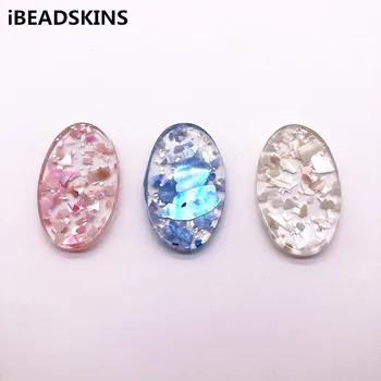 

New arrival! 43x26mm 50pcs resin built-in shell oval shape earrings accessories/Earring parts for Earring jewelry making