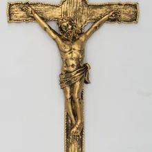 Католический 8,5 дюймов резиновый Иисус Христос на крест с надписью INRI настенное распятие античное покрытие золото Silve украшение для дома Часовня