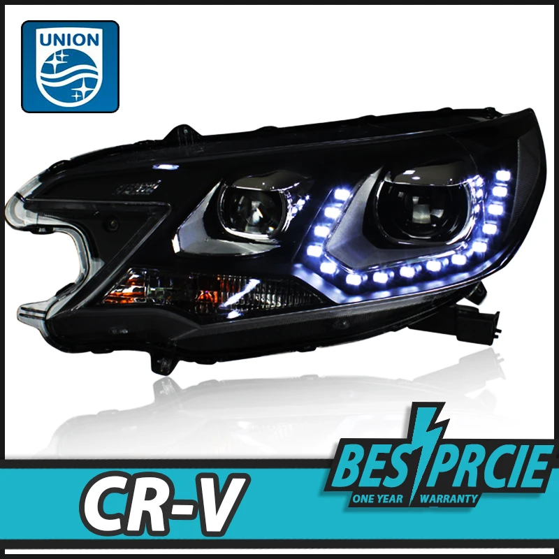 

UNION Car Styling for Honda CRV Headlights 2012-2014 Rio LED Headlight LED DRL Bi Xenon Lens High Low Beam Parking HID Kit