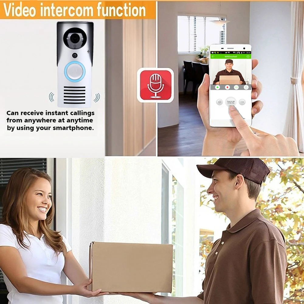 CLOUDRAKER видеодомофон дверной звонок разблокировка wifi беспроводной умный дверной телефон система Звонок HD камера ночное видение датчик движения сигнализация