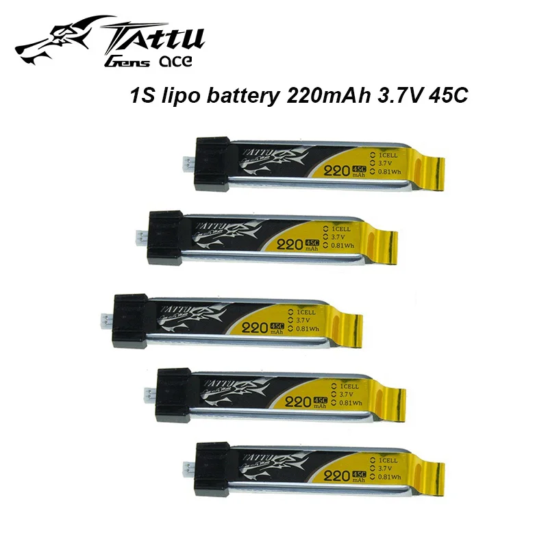 

Tattu 1S LiPo Battery 3.7V 220mAh 45C with Ultra Micro for Blade Inductrix Tiny Whoop FPV Nano QX Nano CPX Nano CPS