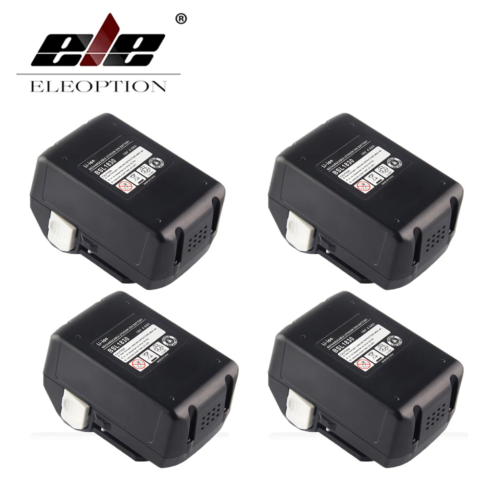 

ELEOPTION 4PCS High Quality 18V 4000mAh Li-ion Rechargeable Power Tool Battery for Hitachi BSL1830 BSL1840 330067