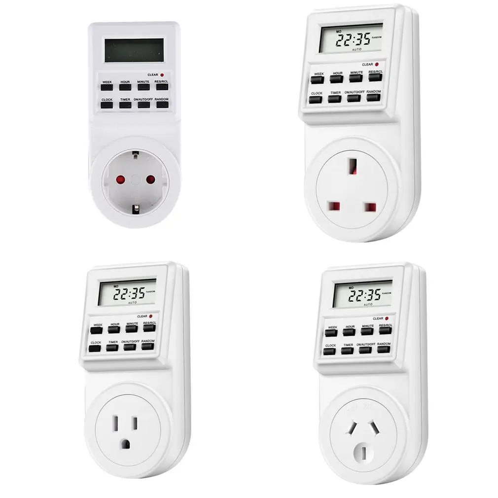 

Mini Digital LCD 230V 16A Timer Switch Socket Outlet Plug-in Time Control for Kitchen Electric Appliance Plug with Colock