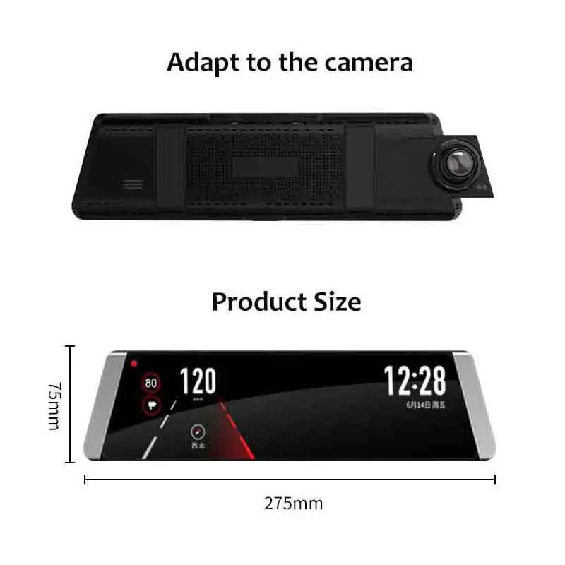 JADO D800 Car Dvr Stream Rearview Mirror Camera LDWS GPS Track 10 IPS Touch Screen Full HD 1080P Car Dvrs Recorder Dash cam