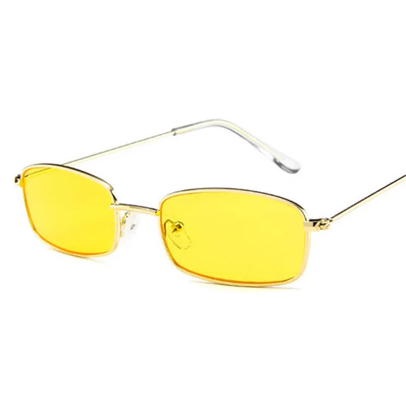 Oulylan, металлические солнцезащитные очки для мужчин и женщин, винтажные, маленькие, прямоугольные, солнцезащитные очки, женские, ретро очки, rave festival Shades Eyeglass UV400 - Цвет линз: C4