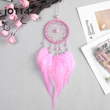 Indian dream net hanging decoration fengling dream net creative girls bedroom room decoration small pendant gift memosto handmade crystal pink korean velvet dream catcher gift fengling garden decoration crafts birthday girls gif