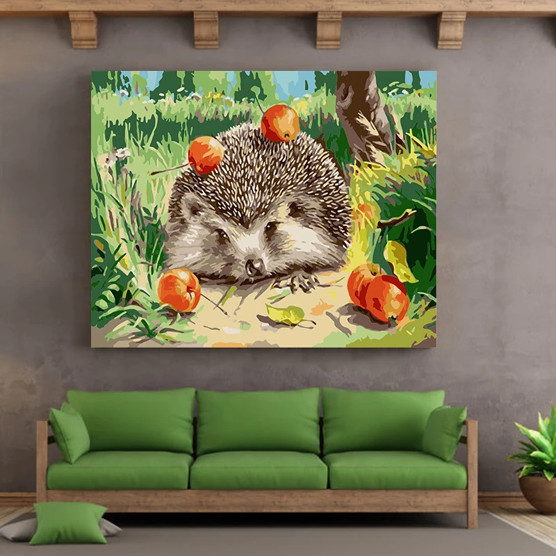 

paint by number art painting by numbers Animal hedgehog flower bird snow teaching practice manual interest cultivation coloring