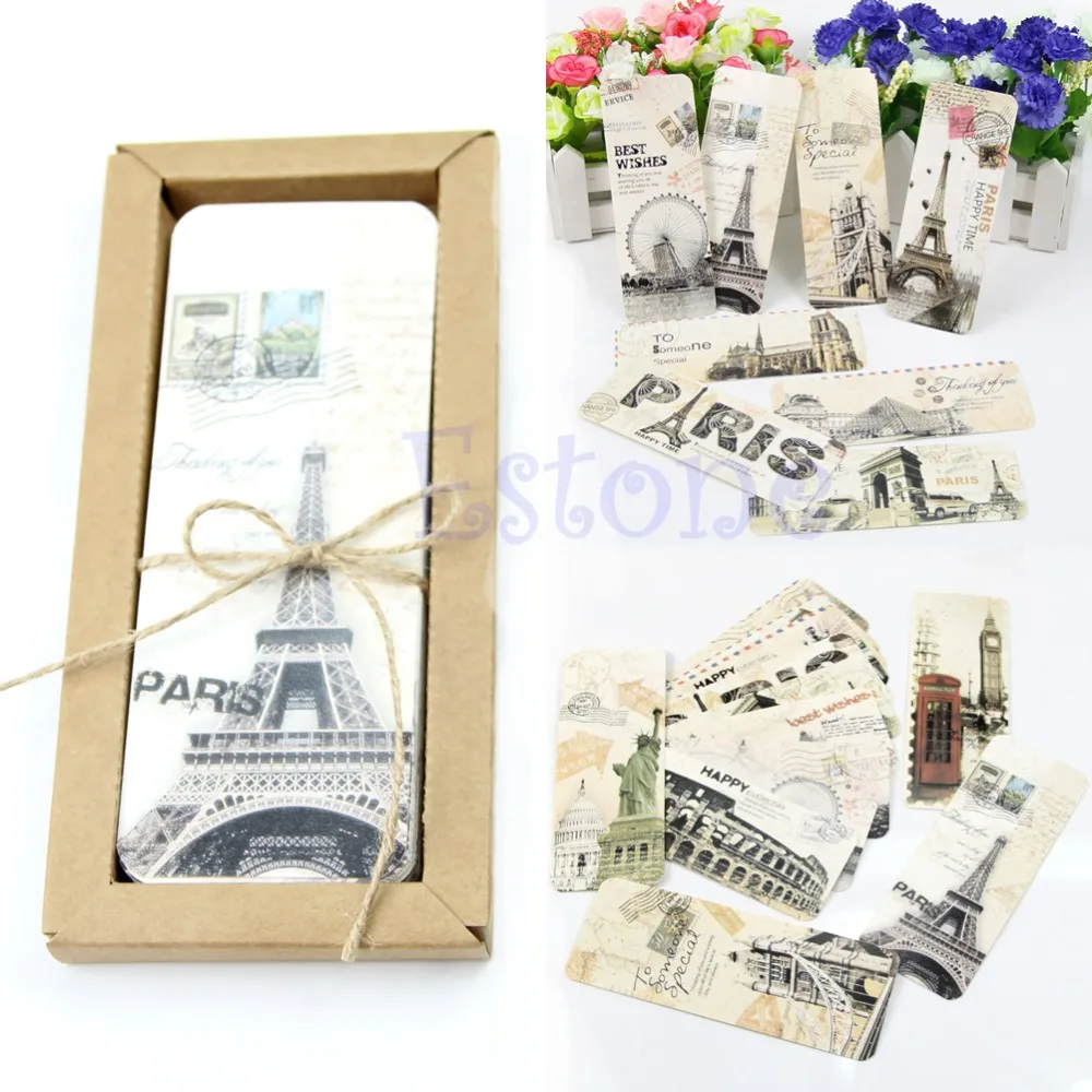 

30pcs Vintage Different European Scenes France Paris Eiffel Tower Bookmark Set