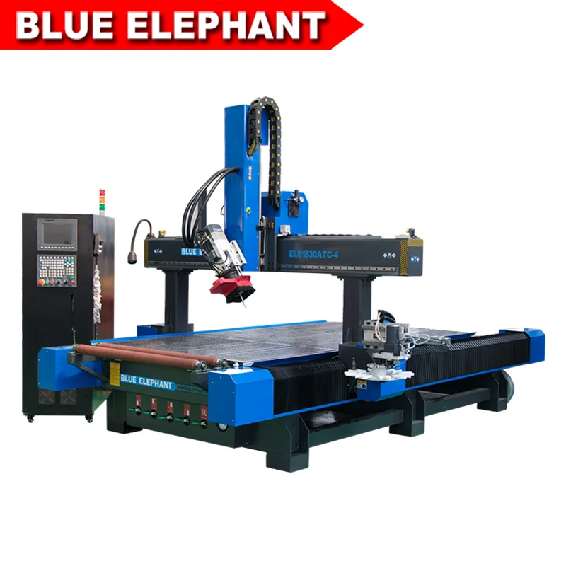 

Blue Elephant 4 Axis 1530 ATC CNC Router Auto tool change wood cutting machine with 9kw Italy HSD Spindle