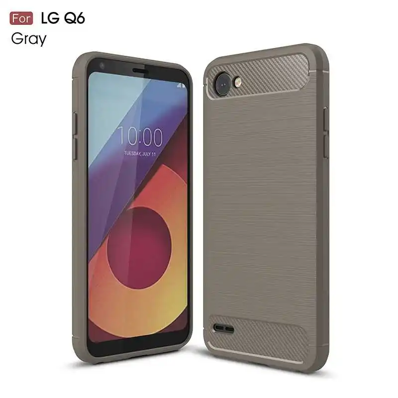 Модный противоударный мягкий силиконовый чехол Mokoemi 5," для LG Q6, чехол для LG Q6 Plus, чехол для телефона - Цвет: Gray