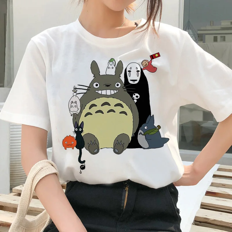 Totoro Spirit Out Футболка Studio Ghibli femme японский мультфильм Аниме женская футболка Миядзаки Хаяо одежда женская кавайная