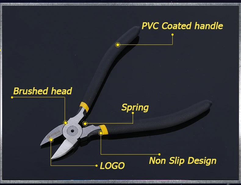AUBON " /6"/" европейский тип CR-V пластиковые плоскогубцы кусачки ювелирные изделия электрические кусачки для кабеля режущие боковые ножницы