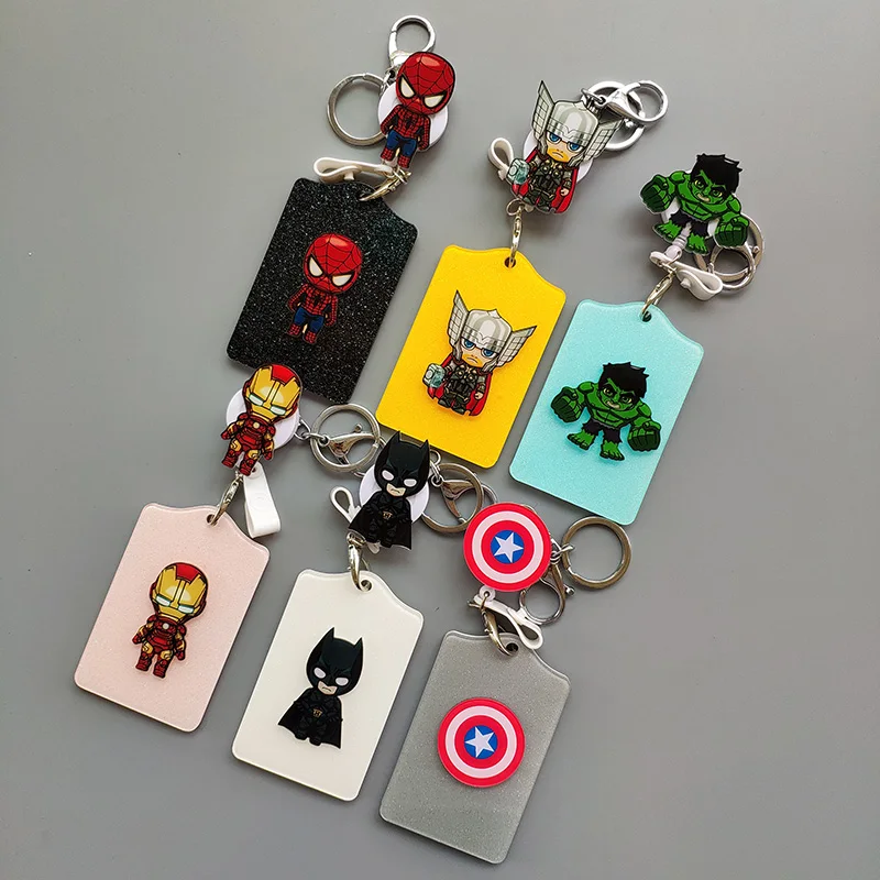 

New ABS Cartoon Name Credit Card Holders Bank Card Retractable Id Card Bus ID Holders Identity Badge Keychain