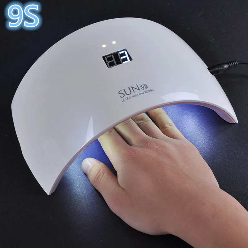 

2018 Beauty Nail Art SUN9S 36W UVLED Nail Gel Lamp Dual Hands Curing For Gel Nail Polish Manicure Free Shipping LCD Timer Sensor