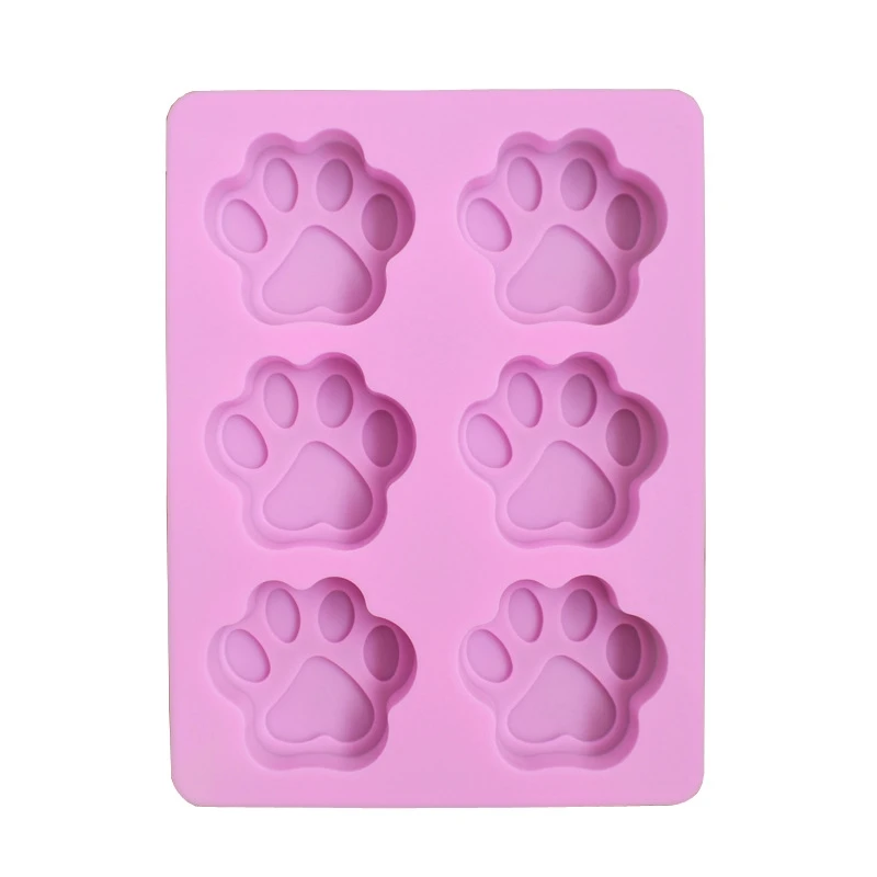 

1pcs Paw Print Soap Ice Cream Chocolate Cake Plaster Silicone Mold Fun Maker NEW Drop Shipping Support