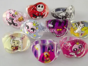 

Wholesale Jewerly 100 pcs/lot Kids Girls Colorful Lovely Rings Free Shipping