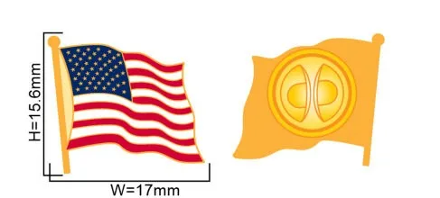100 шт./лот Прямая с фабрики распродажа мини-стиль американский флаг Дизайн значок с бабочкой и пуговицы