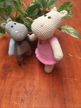 

crochet toys amigurumi doll hippo model number SQ322014