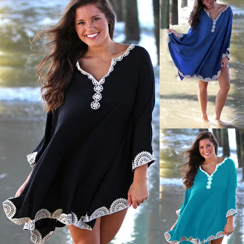 

Ropa De Playa Beachwear Swimwear Cover Up Women 2019 Outwear Beach Tunics For Beach Summer Dress Bathing Suit Embroidered Kaftan