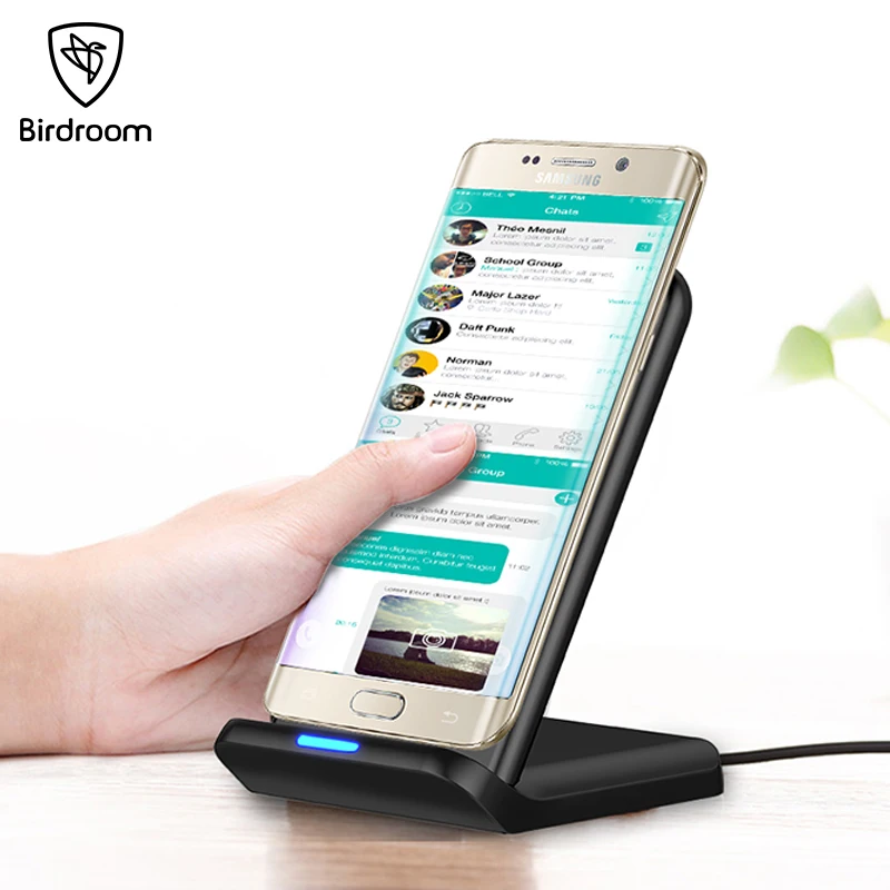 Birdroom 5 V/2A универсальное QI Быстрое беспроводное зарядное устройство для Samsung Galaxy S8