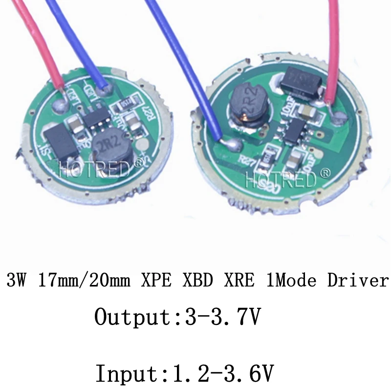 Светодиодный драйвер 3 Вт 17 мм/20 мм DC3.7V 1 режим 5 режимов светодиодный фонарика для