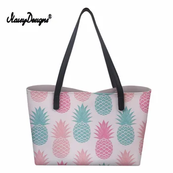 

Women Handbag Female Casual Totes Summer Beach Travel Bag Pineapple Pattern Shoulder Large Capacity Sac a main Femme Dropship