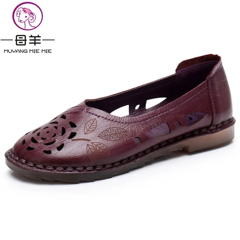 Г., популярная Летняя обувь женские сандалии из натуральной кожи на плоской подошве женские мягкие повседневные сандалии удобные женские сандалии - Цвет: Фиолетовый