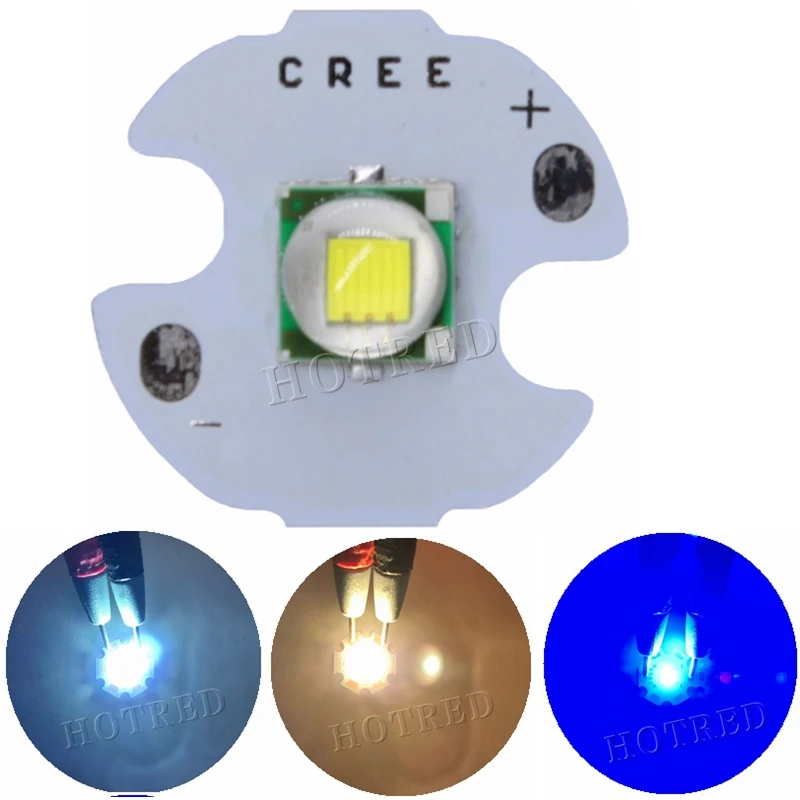 1 шт. CREE XML XM-L T6 LED U2 10 Вт Холодный белый Теплый белый синий УФ высокая мощность светодиодный излучатель диод с 14 мм 16 мм 20 мм 25 мм PCB для DIY