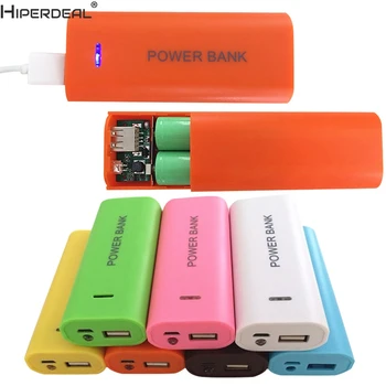 

HIPERDEAL External Battery Cell Power Bank 18650 Battery Charger 5600mAh 2X 18650 USB Battery Charger Case DIY Box For iPhone