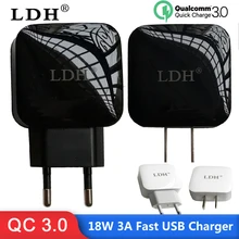 LDH 18 Вт быстрое зарядное устройство QC 3,0 быстрое USB зарядное устройство для телефона 3A для iphone x 7 8 ipad samsung huawei Xiaomi 2,0 быстрое дорожное настенное зарядное устройство