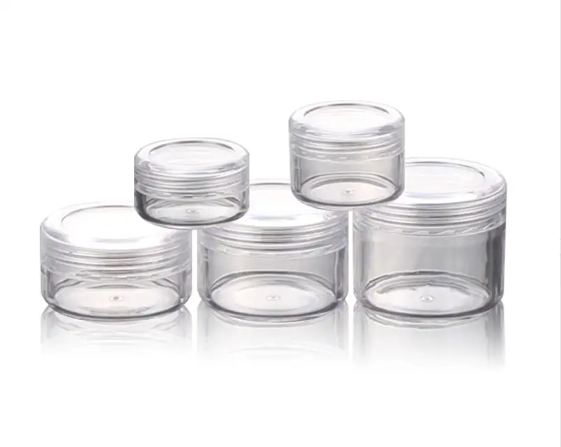 Cosmetic Container Make up Jar with Screw Cap Clear Nail Cream Portable