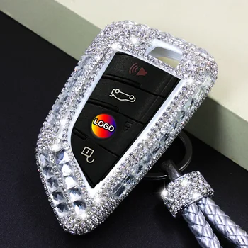 

Luxury Diamond Bling Car Key Case Cover/ Key Shell For BMW 2 / 7 series X1 X5 X6 Car Smart Remote Key Cover keychain