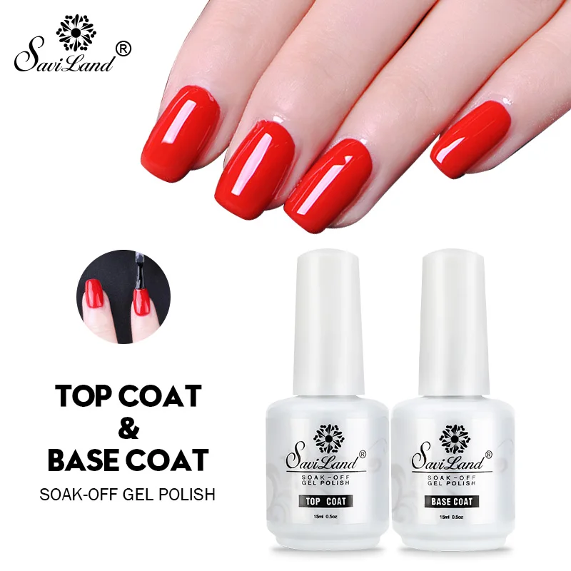 

Saviland 30ml 2PCS/Set Top and Base Coat Gel New Items Nails 2019 Foundation UV Ge LNail Polish Long Lasting Nail Primer