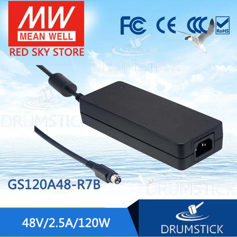 

MEAN WELL GST120A48-R7B 48V 2.5A meanwell GST120A 120W AC-DC Industrial Adaptor 3 plug energy-saving Replace GS