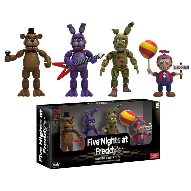 Five Nights At Freddy's 4 FNAF фигурка Фокси Голд Фредди Чика Фредди сестра расположение Fazbear Бонни ПВХ фигурка игрушки модель куклы - Цвет: 4PCS- IN  BOX