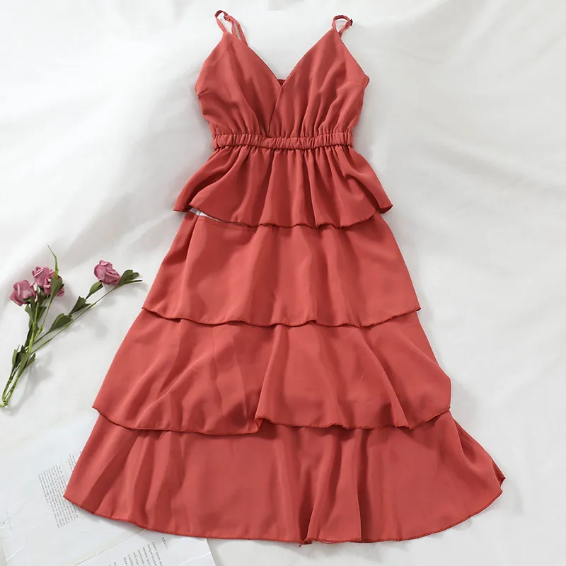 Sanishroly 2019 المرأة الصيف خزان اللباس مثير الخامس الرقبة السباغيتي حزام الشيفون كعكة فساتين الإناث طويلة الشاطئ اللباس Vestidos SE484 Sanishroly 2019 المرأة الصيف خزان اللباس مثير الخامس الرقبة السباغيتي حزام الشيفون كعكة فساتين الإناث طويلة الشاطئ اللباس Vestidos SE484