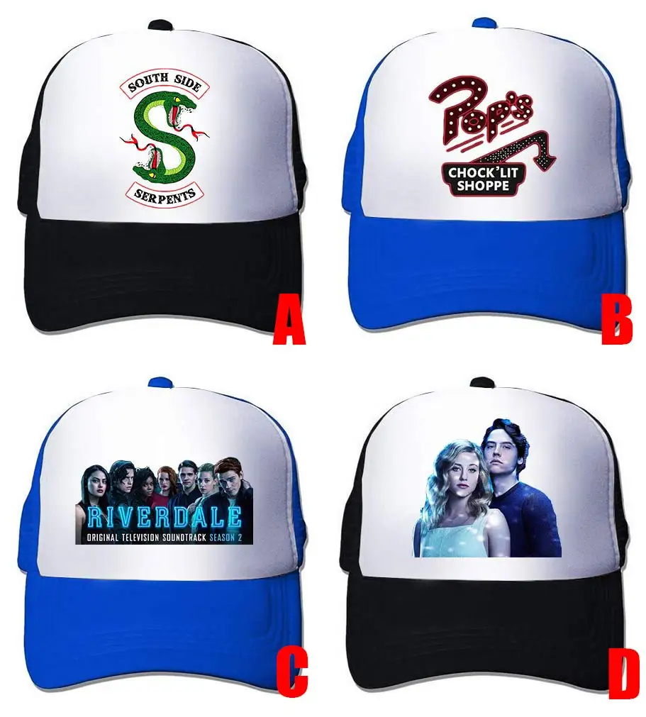 

Riverdale Archie Betty Serpents Black Blue Mesh Cap Trucker Cap Baseball Cap Hat Cosplay Costume Unisex Gift New