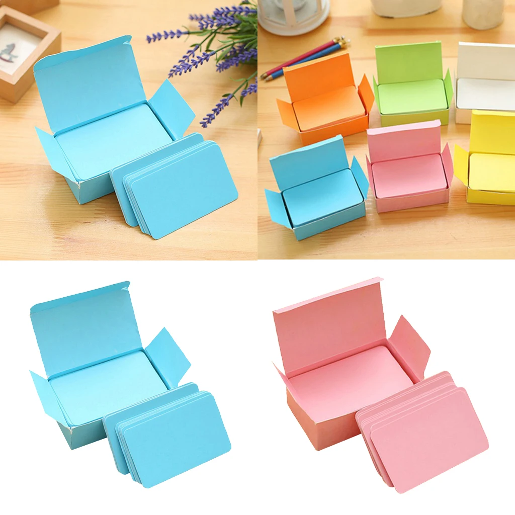 2 Boxes Pink + Blue Paper Blank Index Flash Cards DIY Message, 90 Sheets