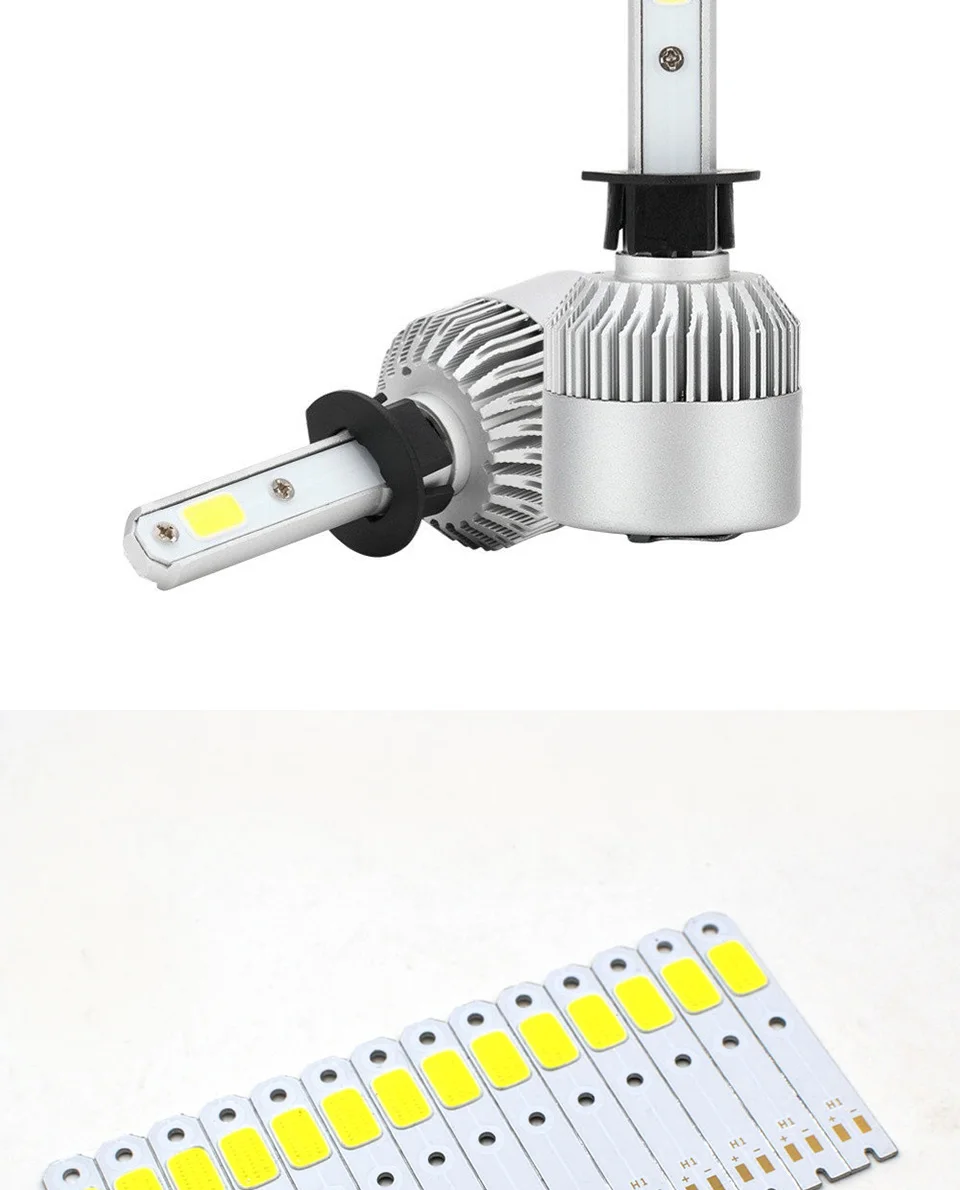 COB светильник источник для автомобилей головной светильник лампы S2 Healamp H1 H4 H7 H11 9005 9006 9012 9004 чип на плате 9-10V 10W 6500K белый светодиодный светильник