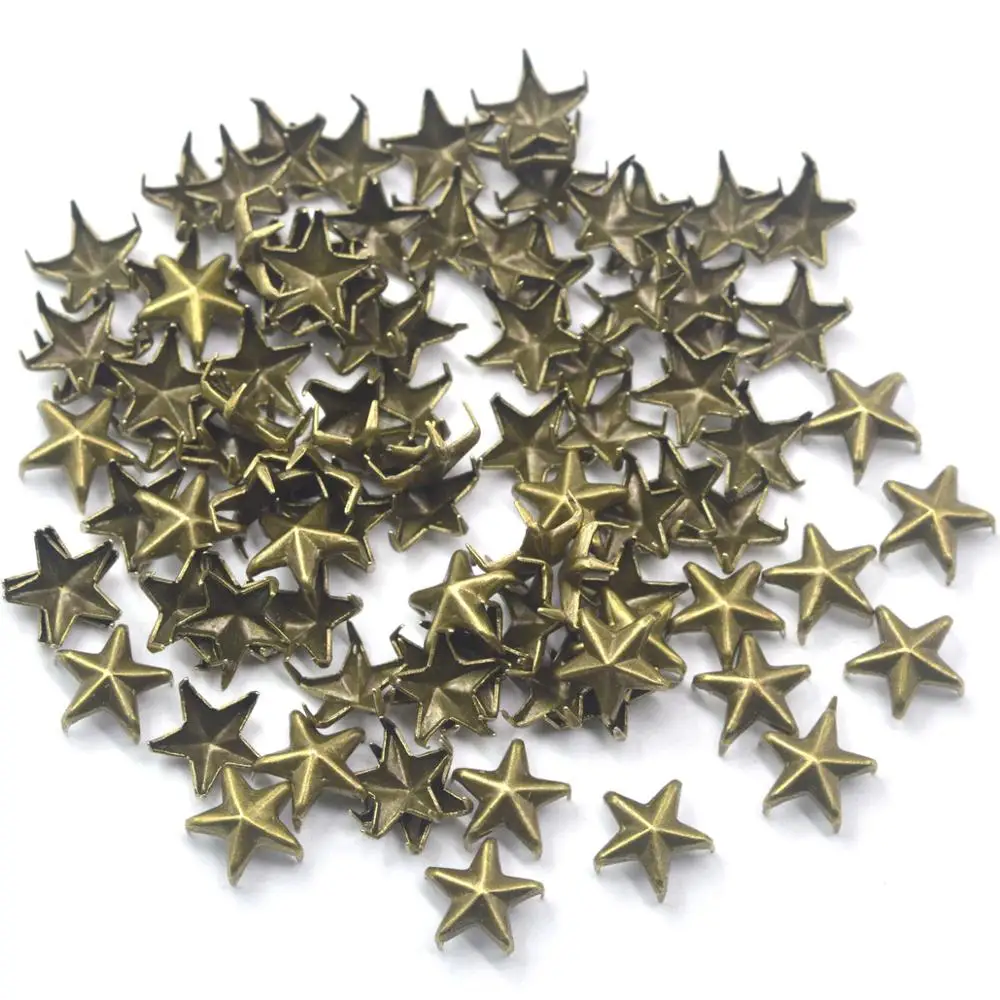 

KALASO 100Pcs DIY Star Punk Studs Nailheads Rivets Spikes Leathercraft Clothes Shoes Bags Decoration Clothing Handbag Craft DIY