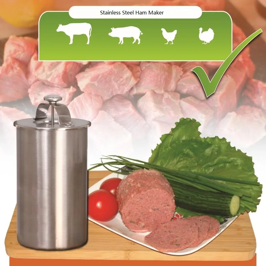  1.5 Liter Stainless Steel Ham Maker / Ham Meat Rolling Machine With a Thermometer Ham Boiler Meat Pot Pan Pressure Ham Cooker  